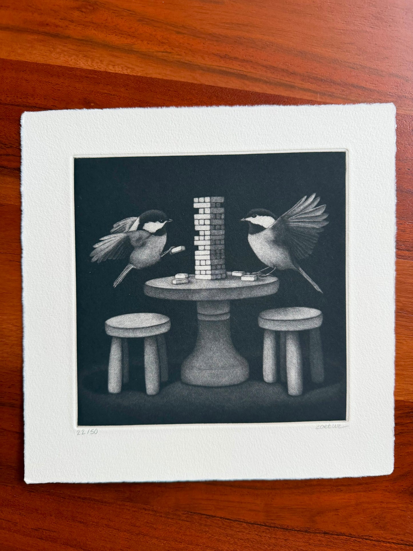 Zoe Tur - Aves jugando Jenga